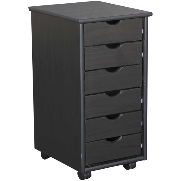 Picture of Black Six Drawer Roll Cart
