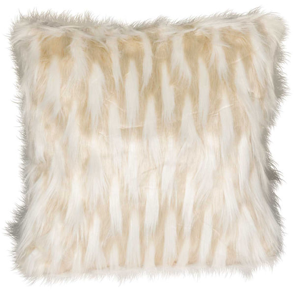 Picture of White Textured Faux Fur 18 Inch Pillow *P