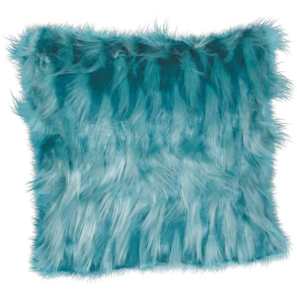 Picture of Teal Textured Faux Fur 18 Inch Pillow *P