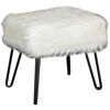 Picture of White Hairpin Faux Fur Ottoman