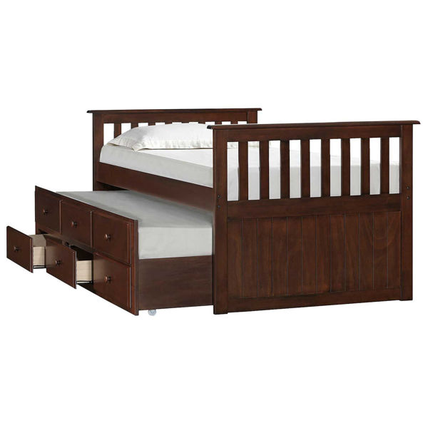 Picture of Mission Hills Twin Panel Bed with Trundle and Storage Unit