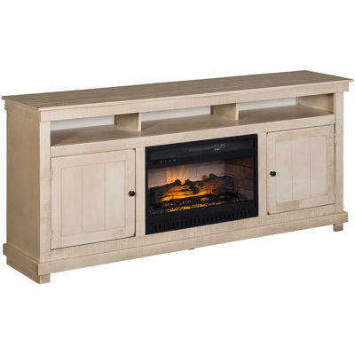 Picture of La Costa 72" White Rustic Fireplace Console