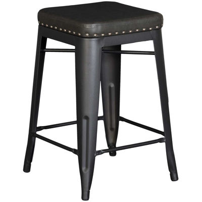 Picture of Hank Gray 24" Upholstered Backless Barstool
