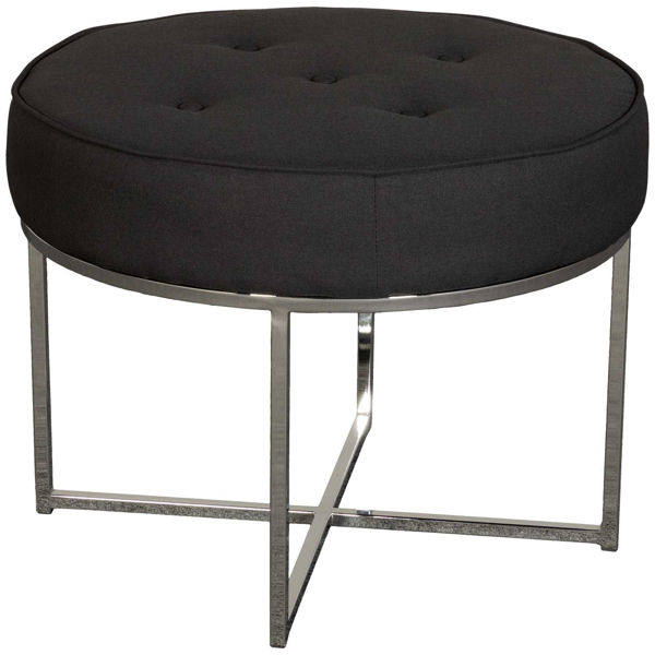 Picture of Chandler Black Round Ottoman