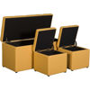 Picture of Quinn Yellow Storage Bench with Storage Ottomans