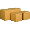 Picture of Quinn Yellow Storage Bench with Storage Ottomans