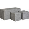 Picture of Quinn Gray Storage Bench with Storage Ottomans