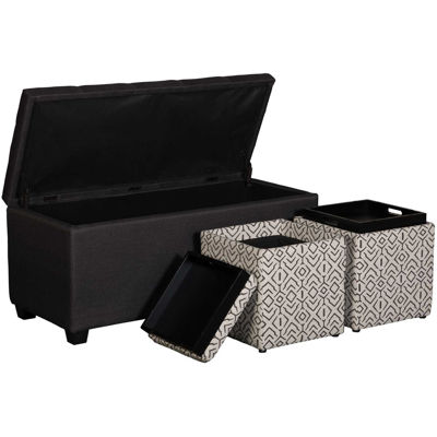 Picture of Charcoal Shoe Storage Bench with 2 Cubes