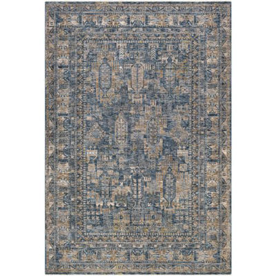 Picture of Rorkes Brick Blue Traditional 5x7 Rug