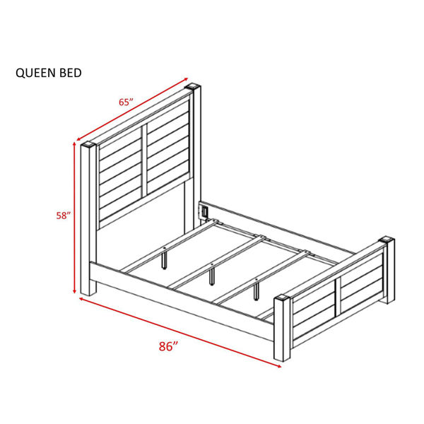 Dawson Creek Queen Bed 600-QBED | Elements INT Group DS600QHF/QR | AFW.com