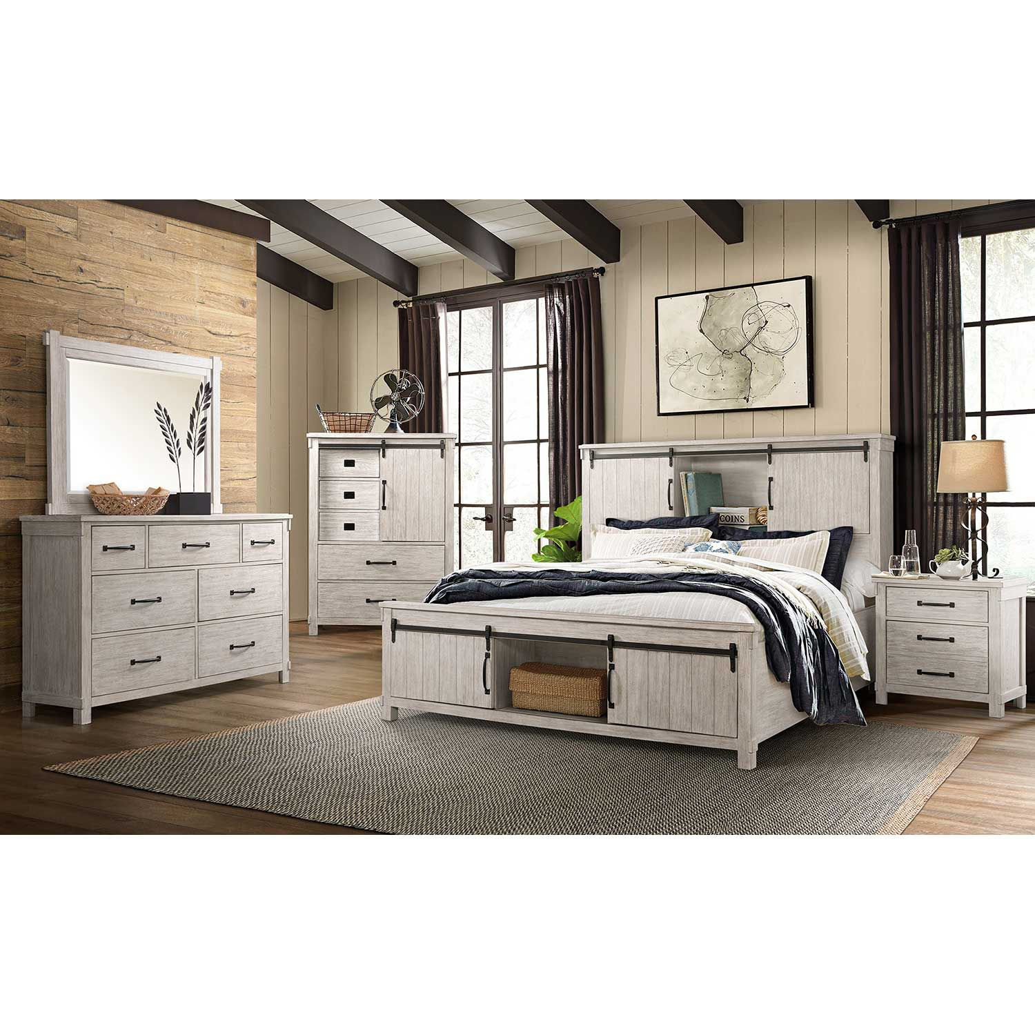 Scott White King Storage Bed | SC670KHFR | Elements International Group ...