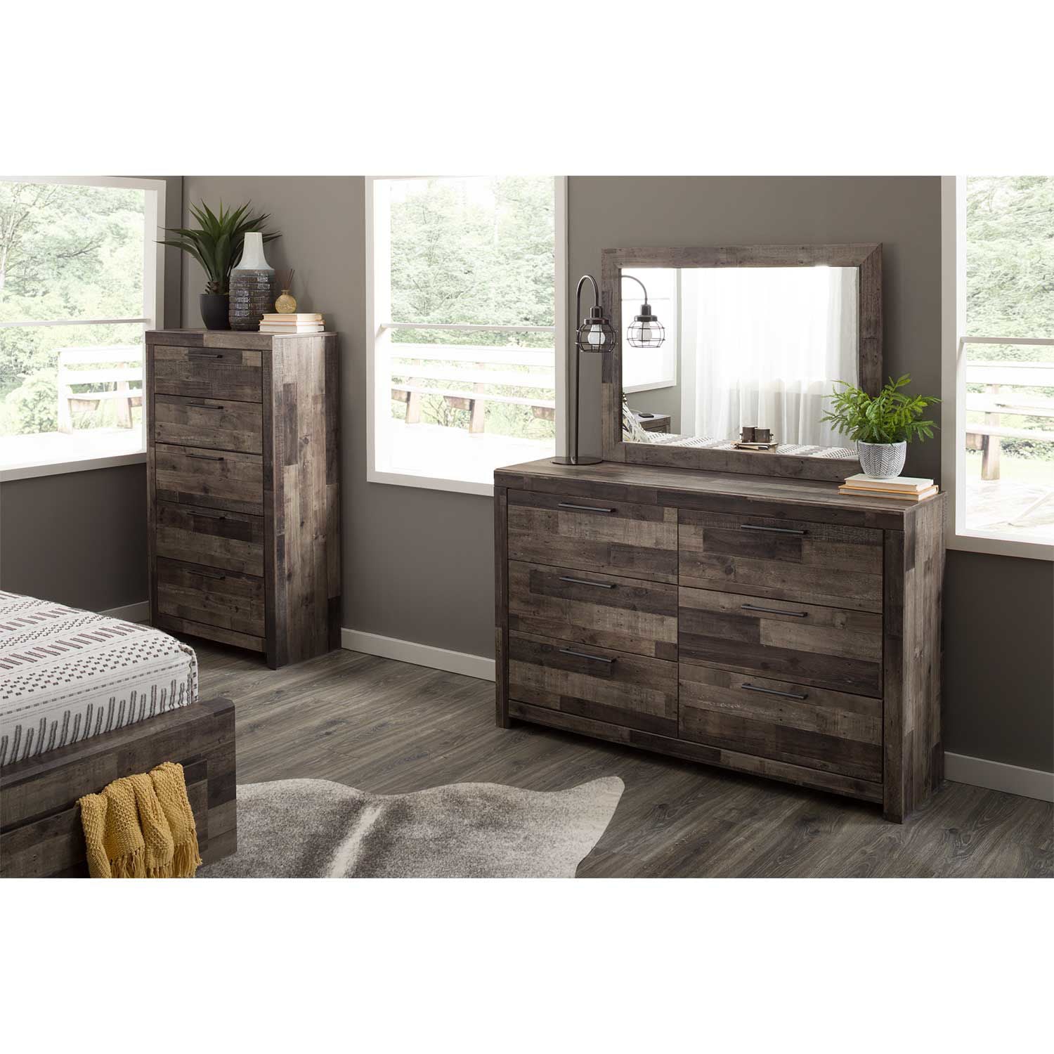 Derekson Multi Grey King Panel Bed | B200-KPBED | AFW.com