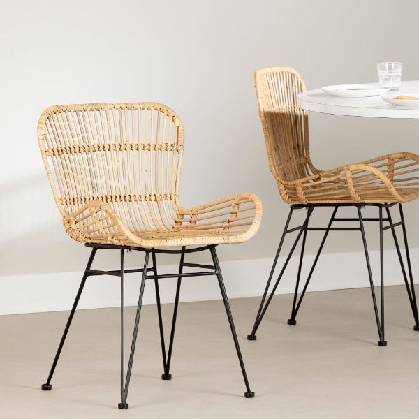 13169 - RATTAN DINING CHAIR, SET OF 2 | AFW.com