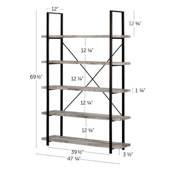 Gimetri - 5-Shelf Shelving Unit, Soft Gray *D - South Shore Industries ...