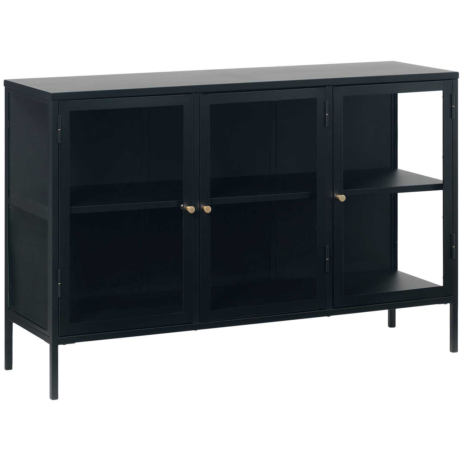 Wales Three Door Black Metal Cabinet | 422606021/22 | | AFW.com