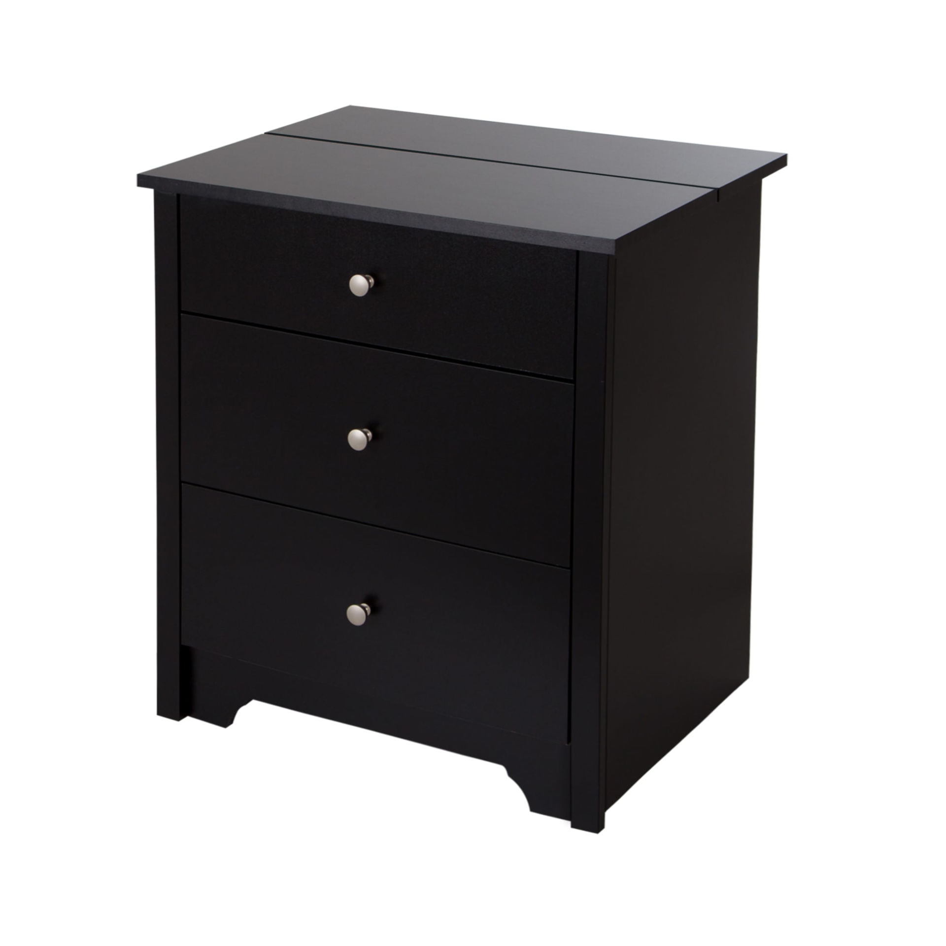 Coaster 3 Drawer Shoe Cabinet, Black