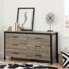 Picture of Munich - 6-Drawer Dresser, Oak and Black