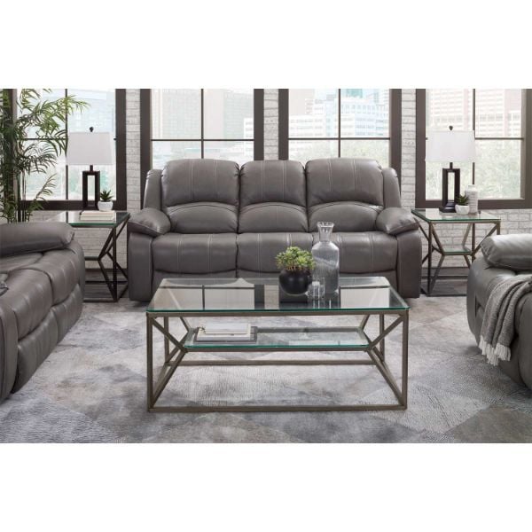 Kent Gray Leather Power Recliner 1A18251PR
