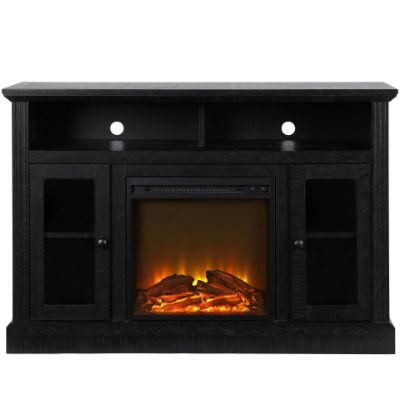 Picture of Chicago - 47" Fireplace TV Console, Black Oak