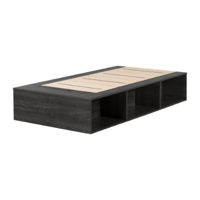 Picture of Hourra - Twin Platform Bed with Open Storage, Gray