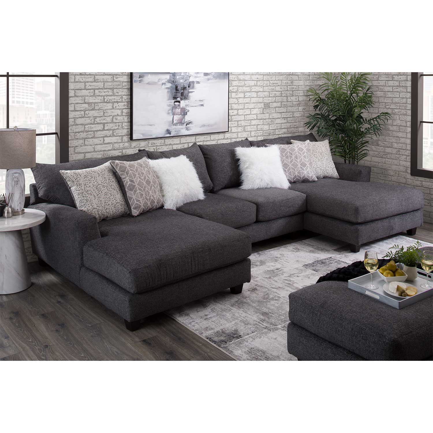 Bohemian Gray Sectional | A1-600-3PC | AFW.com