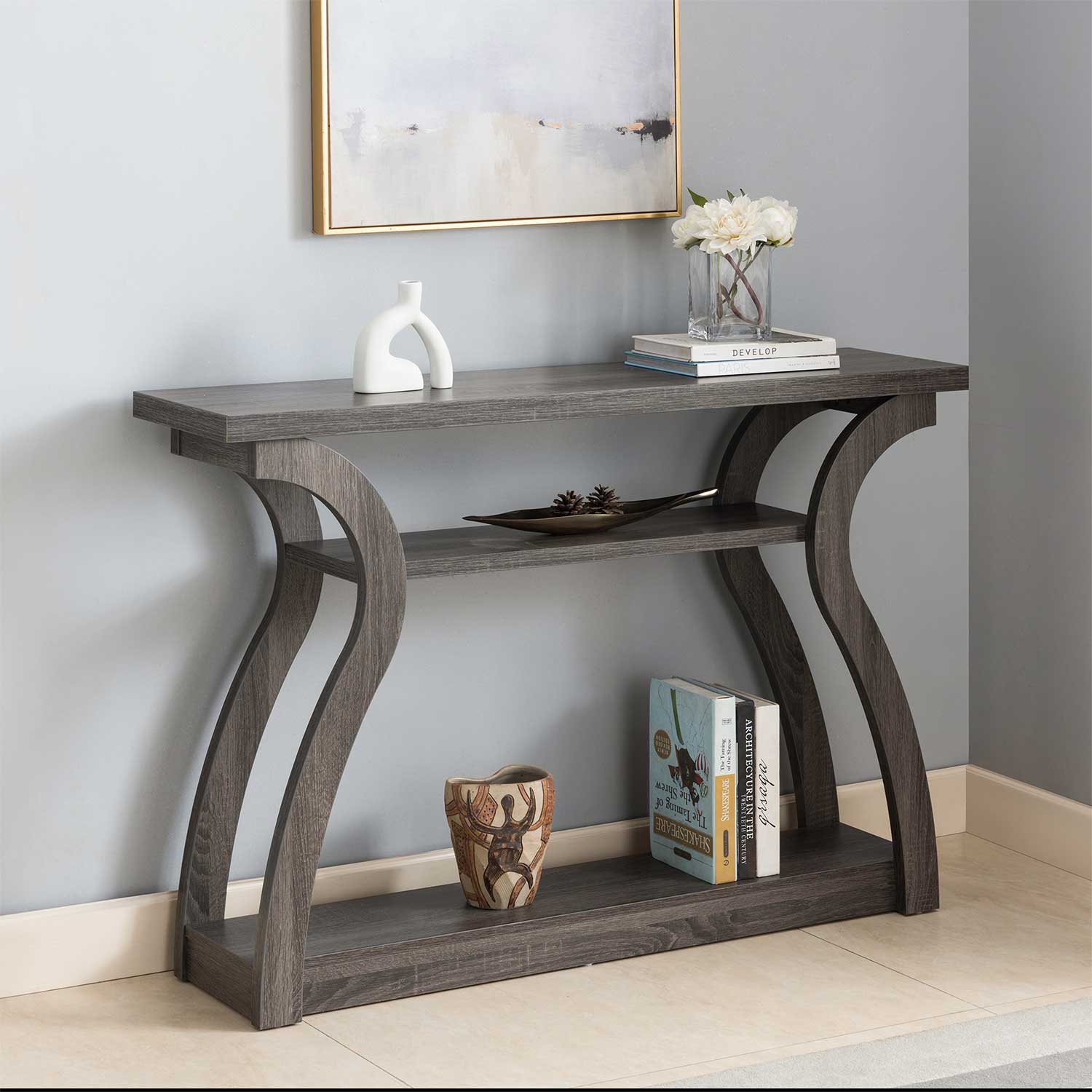 Curved Grey Console | 212948 | AFW.com