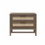 Picture of Lennon 2-Drawer Nightstand, Brown and Faux Rattan