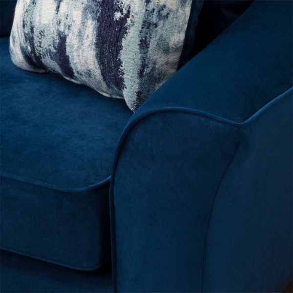 Velour Navy Sofa 