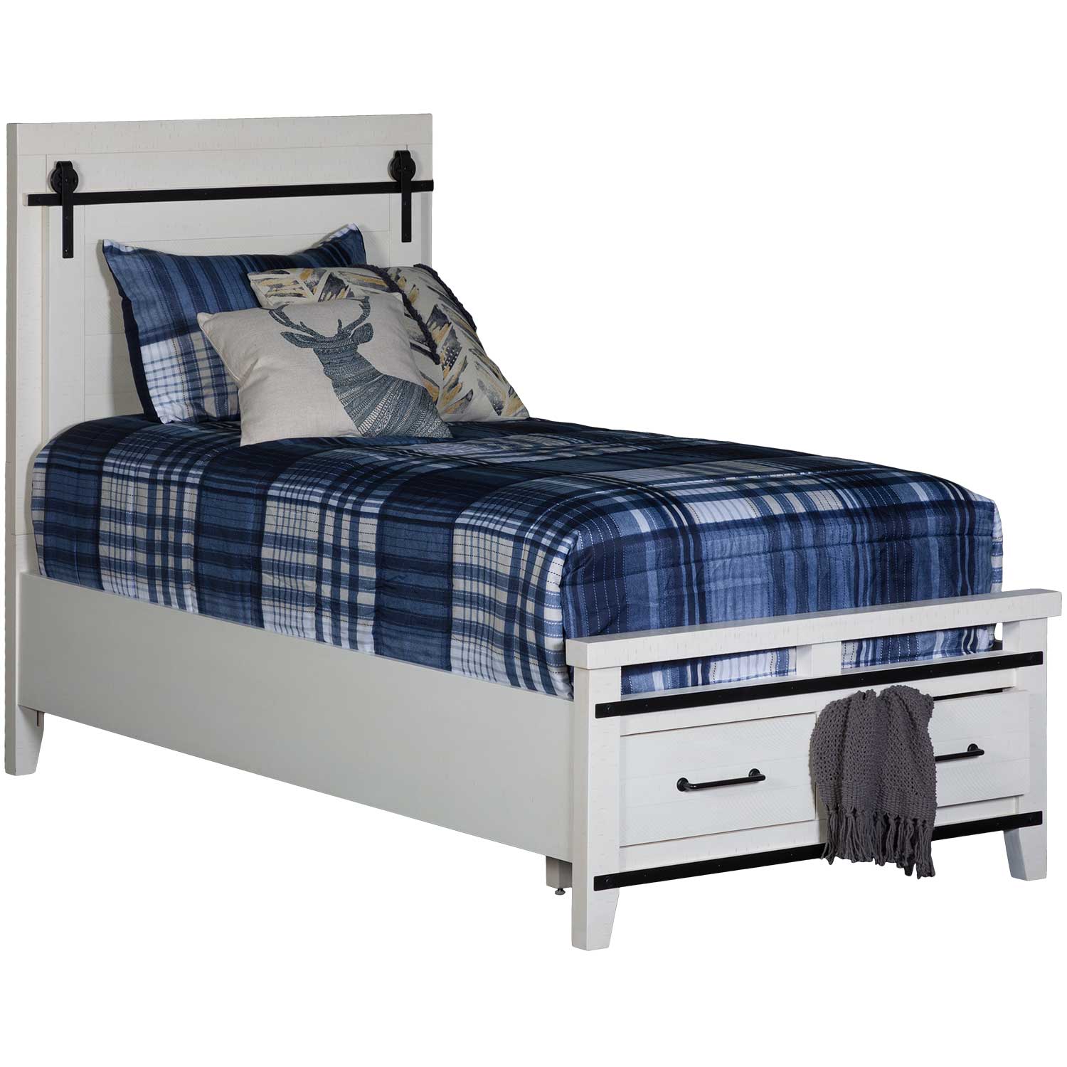 Dakota queen bookcase storage shop bed