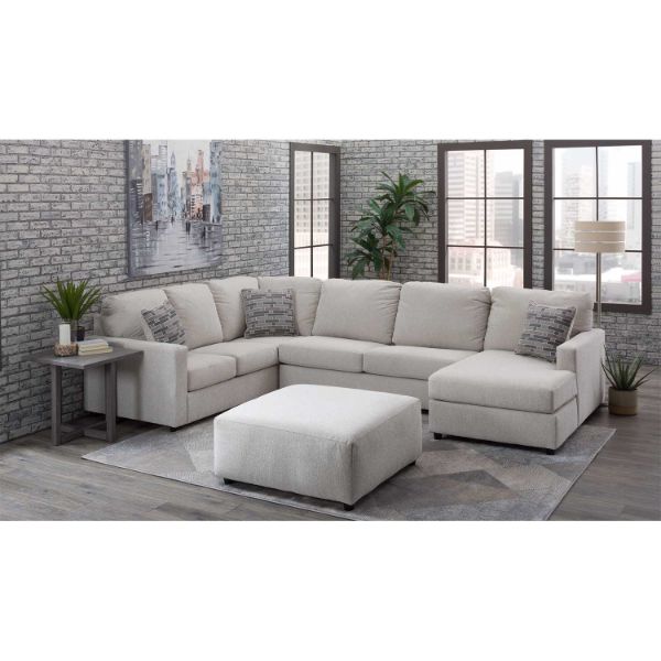 Edenfield Linen 3 Piece Sectional With RAF Chaise | K1-290RC-3PC | AFW.com