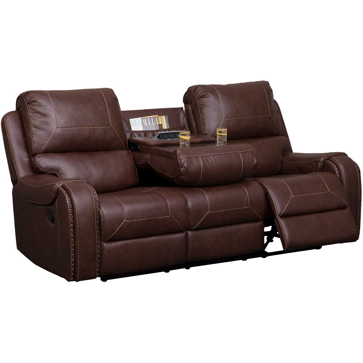 Arlo Reclining Sofa with Drop Down Table | 1A-213RS | AFW.com