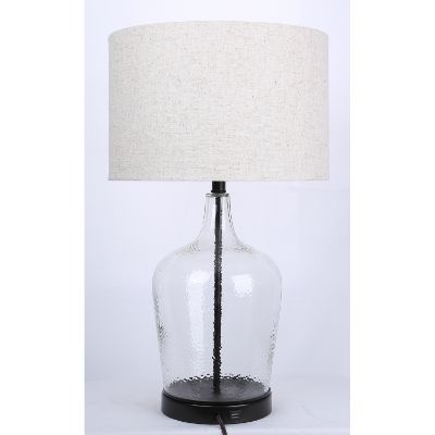 Picture of Dimpled Glass Table Lamp With Usb Port