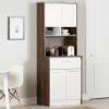 Picture of Myro - Cabinet with Microwave Hutch, Walnut 