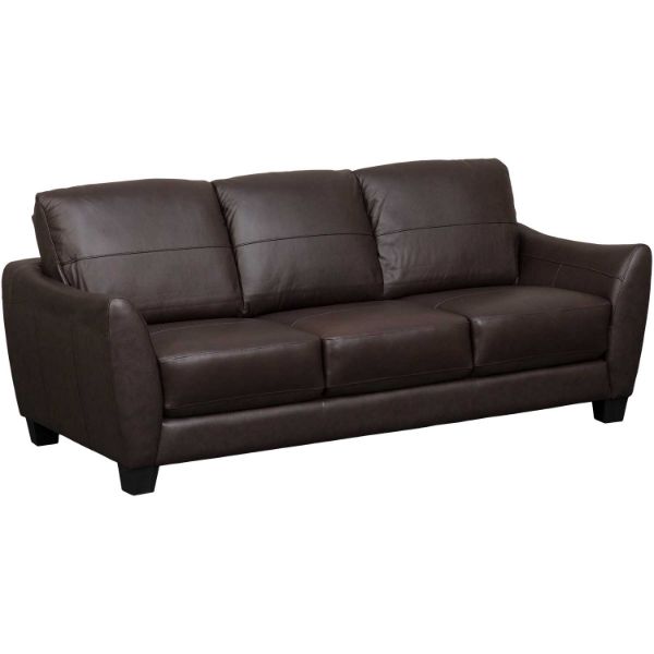 Mila Brown Leather Sofa | 1A-7408S | AFW.com