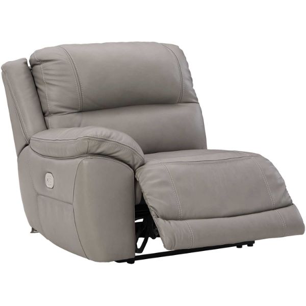 Gray Leather Dual Power LAF Recliner | 0V1-716LPR | AFW.com