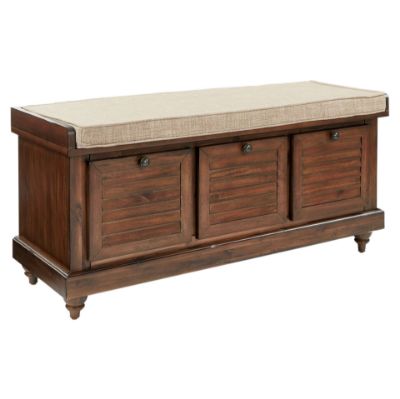 Picture of Dover Storage Bench, Distressed Brown