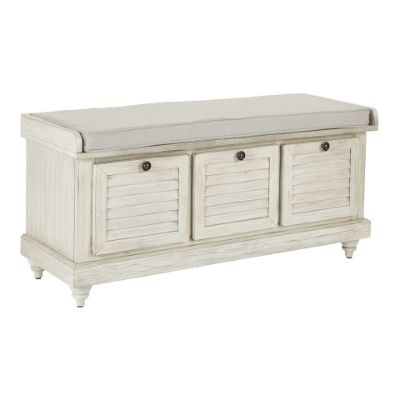 Picture of Dover Storage Bench, White Wash