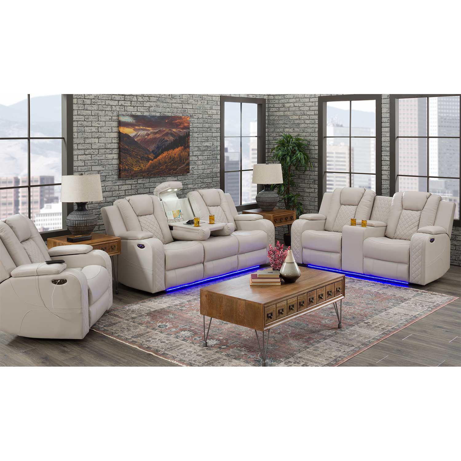 Hyde Park Power Reclining Console Loveseat | 1B-7999PRL | AFW.com