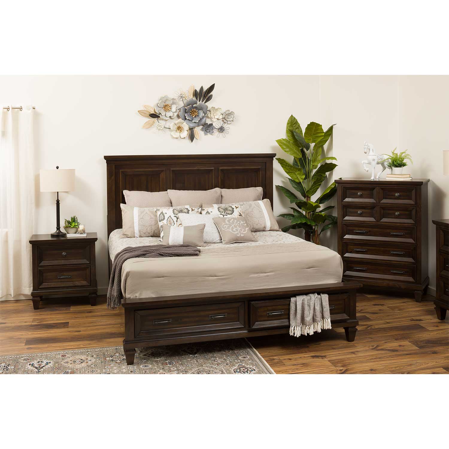 Alyssa Dark Walnut 2-Drawer Nightstand | F1808-20 | AFW.com