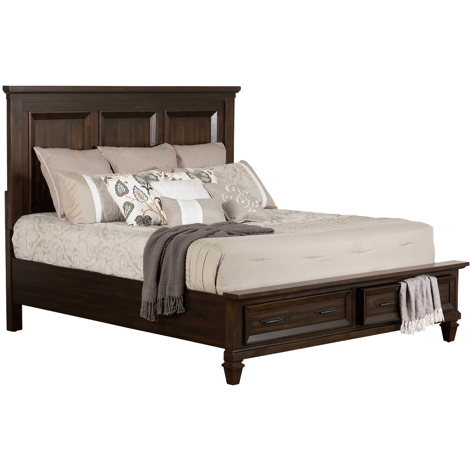 Oxford Traditional Cal King Panel Storage Bed – English Elm