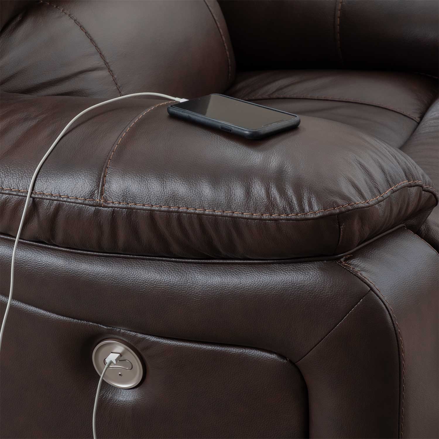 Leesworth Leather Power Recline Loveseat | 0U0-438PRL | AFW.com