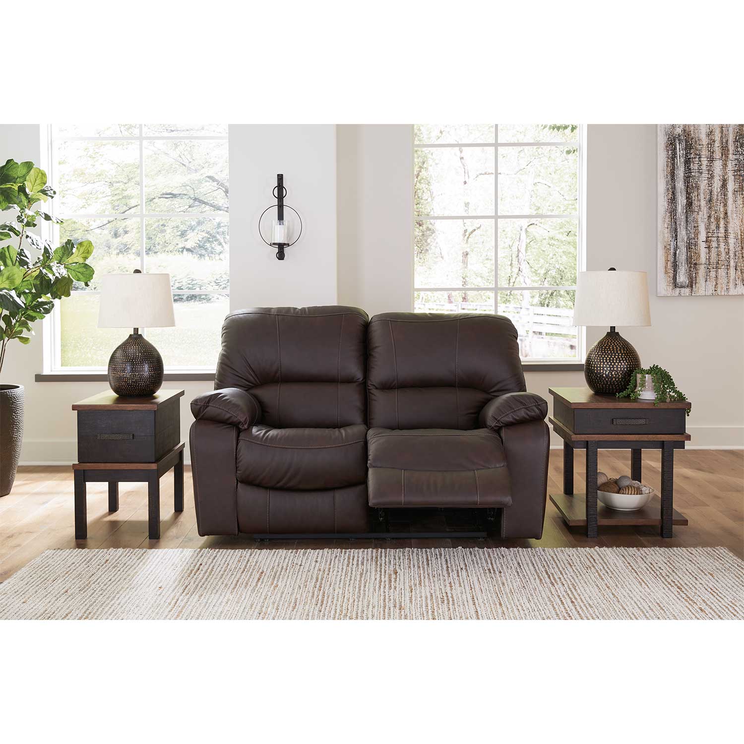 Leesworth Leather Power Recline Loveseat | 0U0-438PRL | AFW.com