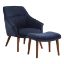 Picture of Waneta Chair and Ottoman, Midnight Blue