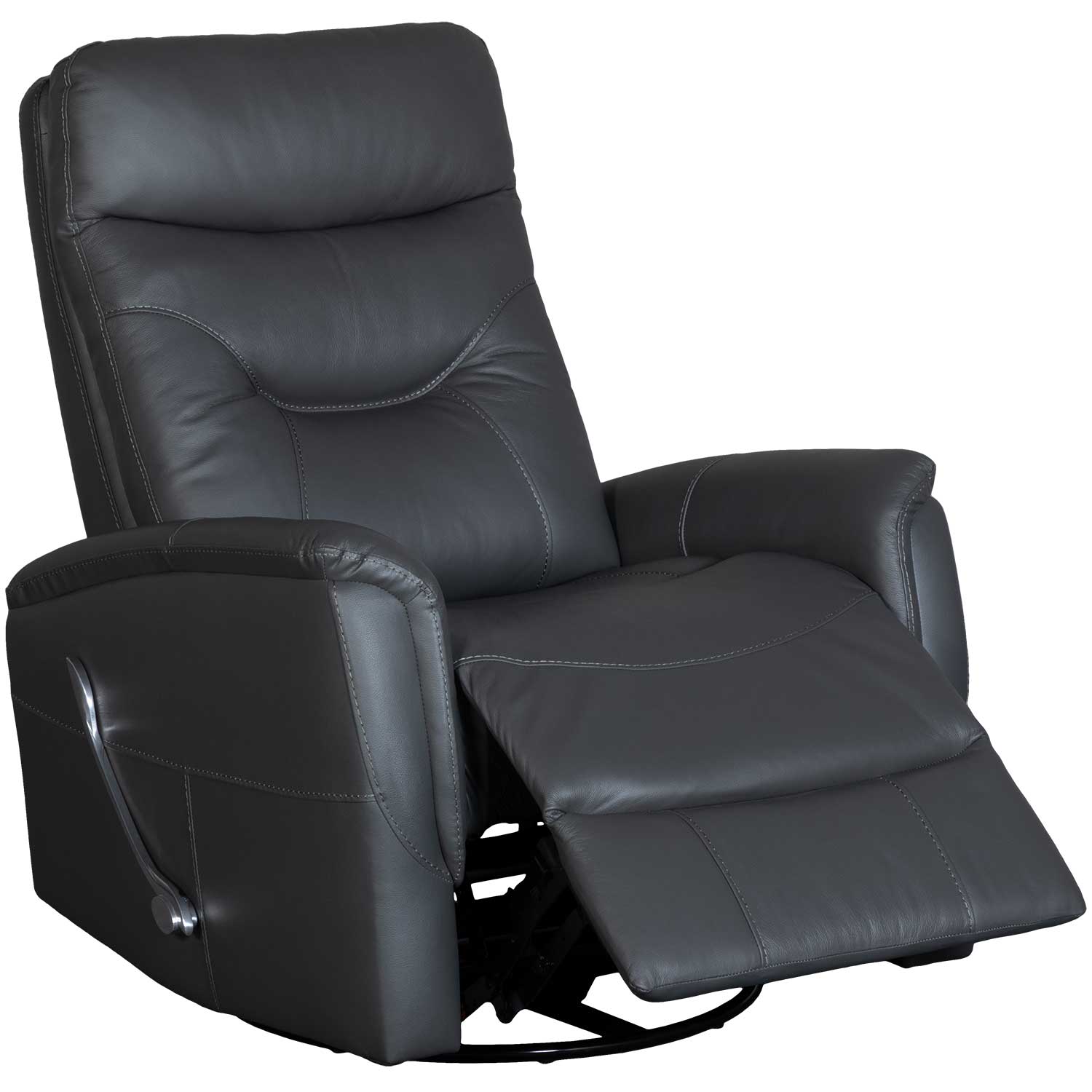 Rema Gray Leather Swivel Rocker Recliner | 1A-RC07 | AFW.com