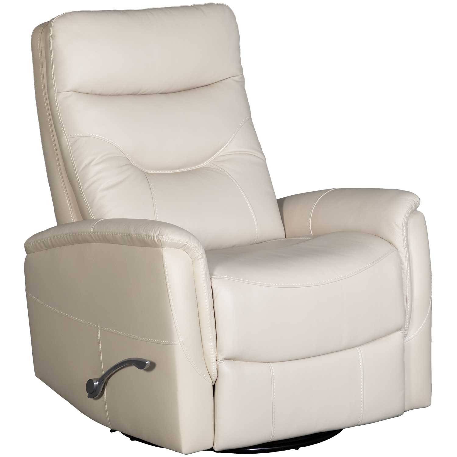 Relax in the Rema Stone Leather Swivel Rocker Recliner | AFW.com