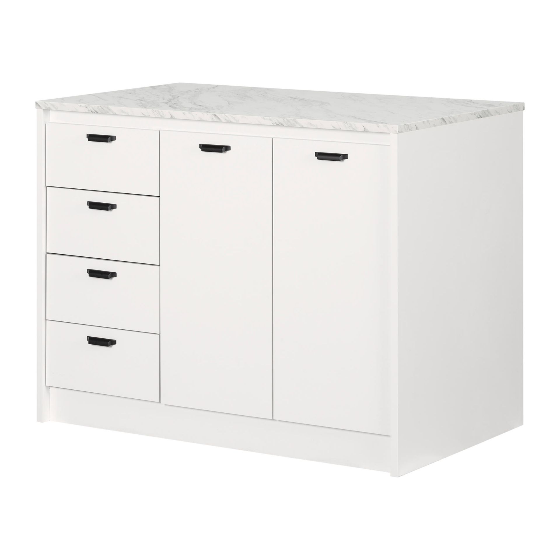 South Shore Crea Pure White Counter-Height Craft Table with Storage 7550729  - The Home Depot