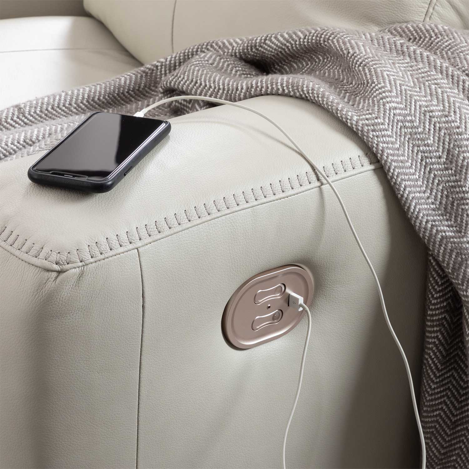 Coconut Leather Dual Power Recliner | 0T1-595PR | AFW.com