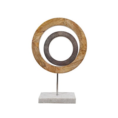 Set Of 2 Circle Ring Sculpture On Metal Stand | 30115-AF | | AFW.com