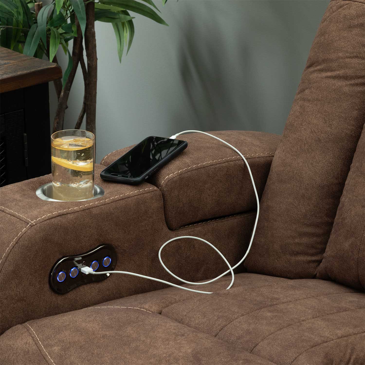 Wolfridge Dual Power Recline Console Loveseat | VV-607PRL | AFW.com