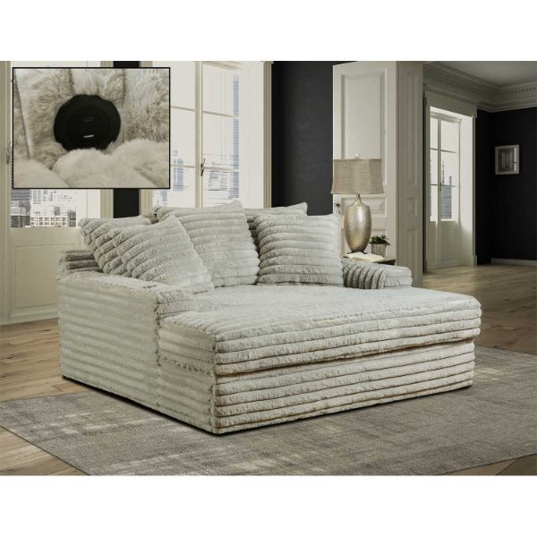 Snuggle Fog Gray Double Chaise | B-4500 | AFW.com